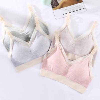 China Seamless Radiation Protection Care Bra No Staple Easy Maternity Bra Breastfeeding Cotton Cotton Nursing Bra for sale