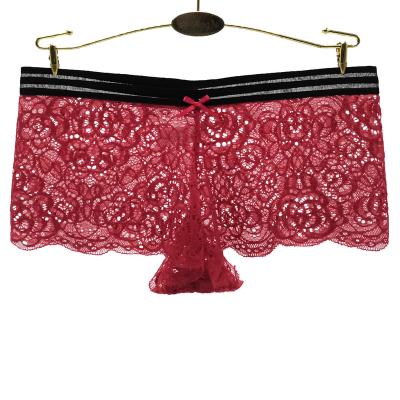 China Lady Lace Underwear For Women Breathable Custom Sexy Elastic Waistband Sexy Boyshorts Panties for sale