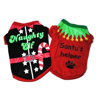 China Viable Christmas Dog Clothes Pet Clothing For Dogs New Year Puppy Vest Shirt Christmas Small Medium Poodle Teddy Dog Outfit for sale