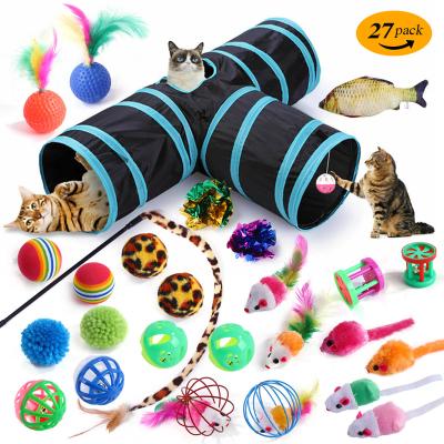 China Cat Toy Tunnel Interactive Colorful Cat Eco-Friendly Viable Toy Set Foldable Tunnel Pet Cat Toy for sale