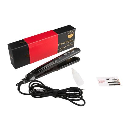 China Professional Custom Fast Car Logo PTC Heater Tourmaline Ceramic Flat Iron Steampod Vapor Hair Straightener for sale