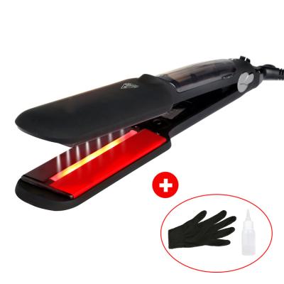 China Women 2022 Wet Maintenance Ceramic Tourmaline Dry Hair Flat Iron Professional Car Straightening Styling Tool Steam Infrared Hair Straightener for sale