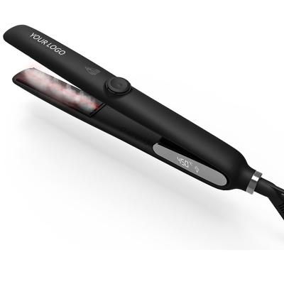 China Car Salon Portable Ceramic Tourmaline Iron Ionic Flat LCD Display Professional Infrared Steam Hair Straightener for sale