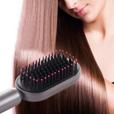 China LED Multifunctional Hot Selling 2 in 1 No Steam Curler Hair Comb Straightener Brush Cordless Comb for sale