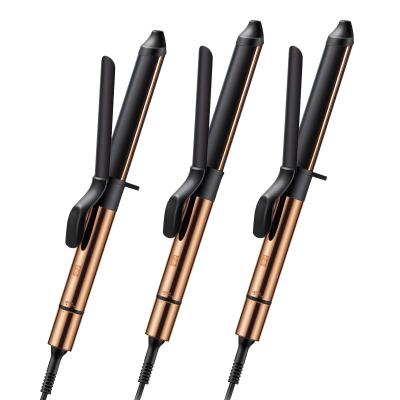 China Rotary Changer Adjust Temperature Professional Rose Gold Hidden Better than LCD Show Curling Iron Hair Clips 25mm 32mm Rotary Switch Hair Curler with Clip for sale