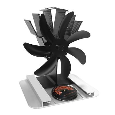 China Heat 2022 new outdoor 7blades powered wood burning stove fan used on ice fishing and outdoor camping for sale