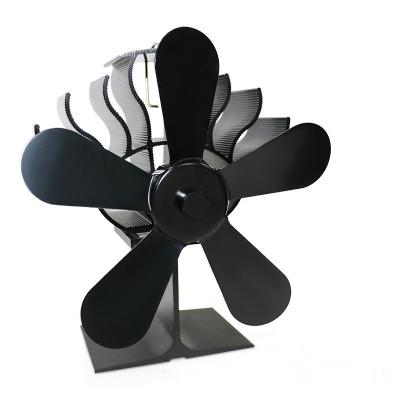 China Household 5 Blades Heat Powered Silent Stove Fan Motors Wood Stove Burning Chimney Fan Circulates Hot / Heated Air Eco Stove Fan for sale