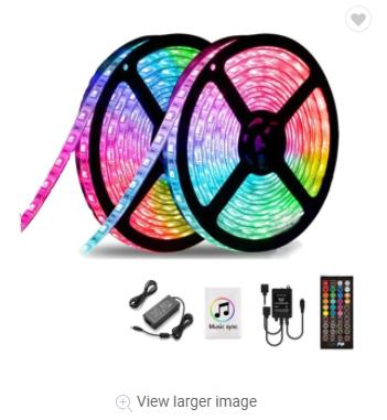 China Garden Amazon Supplier: Full RGB Kit 10m 5050 LED Strip Light+Power adapter+ Music 24Keys China LED Strip Kit for sale