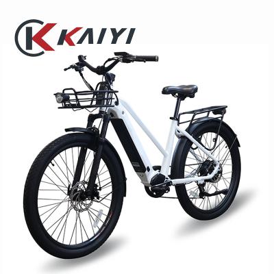 China Aluminum Alloy KAIYI Disc Brake Front Suspension Electric City Bike Long Range Vintage Ebike for sale