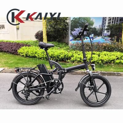 China KAIYI alloy 20inch LCD display 48V 250w 500w hub motor ebike foldable folding electric bicycle aluminum crank for sale