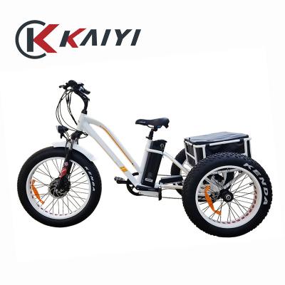 China Aluminum alloy KAIYI wholesale hot sale tire ebike super power fast speed long range tricycle electric for sale