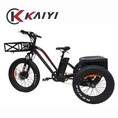 China KAIYI 2021 new imported aluminum alloy battery cell LCD display scooters 3 wheel bike electric bicycle dipslay for sale