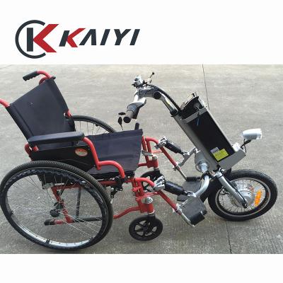 China Aluminum Alloy KAIYI 16*1.25 36v250w10AH Battery Motor Electric Wheelchair Handcycle for sale