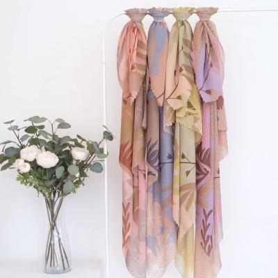 China 2022 New Square Digital Printing Newest Fashion Women's Satin Scarf Shawl Crepe Soft Silk Satin Scarf Designs Adult Spring for sale