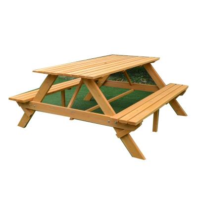 China Factory Wholesale Custom Loveseat Patio Deck Yard Balcony Storage Boxes Eco-Friendly Garden Furniture Wooden Picnic Table Set Bench Chairs for sale