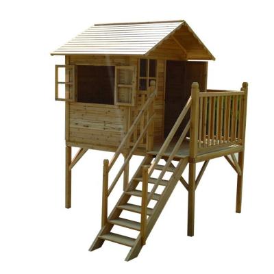 China Natural Wholesale Cheap Natural Play Houses Outdoor Easily Assembled Cubby Sandbeach ECO Grass Lawn Backyard Wooden Playhouse for sale