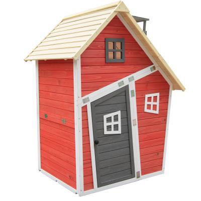 China Custom Made Cheap Wholesale Kids Wendy's Factory Backyard Playhouse Easily Assembled Red Blue Green Wooden Promotion for sale