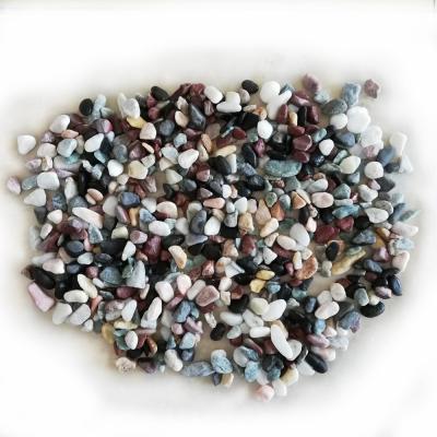 China Eco-friendly Garden Aquarium Pebble Mix Color Natural Tumbled River Pebble Stone for sale