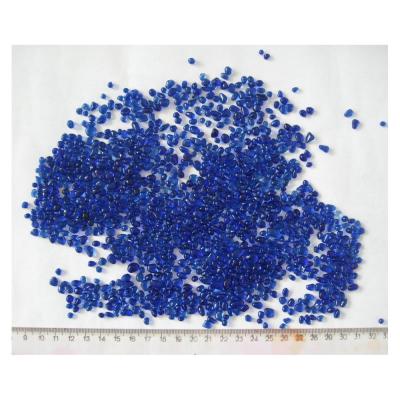 China Blue Gravel Aquarium Glass Floor And Wall Decoration Color Pebbles Glass Stones for sale