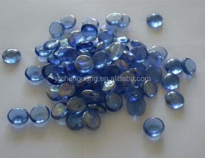 China China Flat Bottom Glass Ball Beads Colored Glass Pebble House Fish Decoration for sale