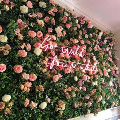 China Exclusively For Romantics Flowers Wedding Decor Backdrop 3d Metal Roll Up Silk Curtain Stand Flower Wall for sale