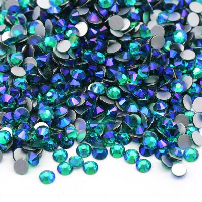 China Hot-fix Peacock ab SS3-SS50 Flatback XULIN No Rhinestone Diamond Glass Rhinestone For 3D Flatback Nail Art for sale