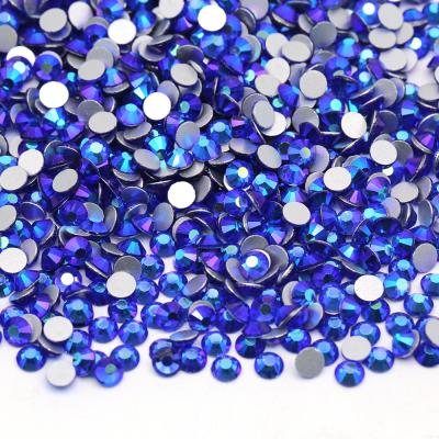 China Wholesale Cutomized Silver Plated Flatback XULIN Mixed Size Sapphire ab Crystal Glass Nail Art Rhinestone Color SS3 SS4 SS5 1440 pcs for sale