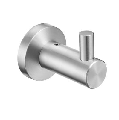 China Wenzhou Factory KOREAN Wall Mount 304 Stainless Steel Bathroom Accessories Robe Hook Shower Room Clothes Hook For Engineering Hotel for sale