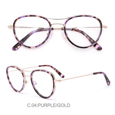 China Full-rim double bridge, round frame acetate optical design eyewear for sale