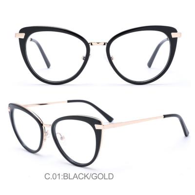 China Full-rim ready to ship china acetate frame metal termple optical frame eyewear for sale