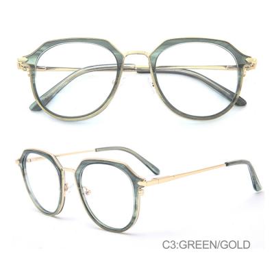 China Full-rim ready to ship optical colerful acetate and metal frame unisex eyewear for sale