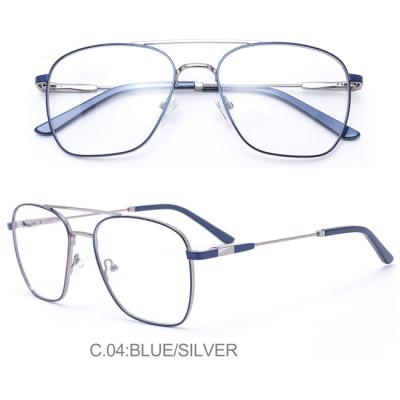 China Big Frame Ready To Ship Men Classic Metal Double Rim Big Full Rim Optical Frames for sale