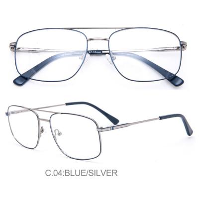 China Large Frame Ready To Ship Double Bridge Metal Optical Glass Frames Classic Large Man Frame for sale