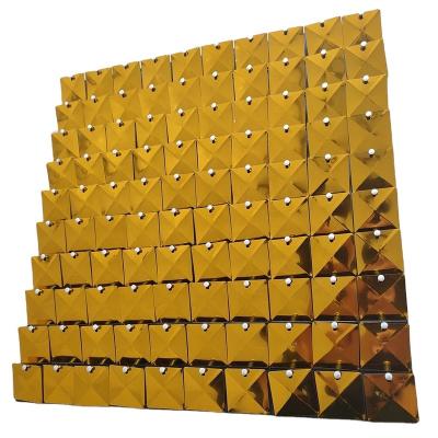 China Durable Square Shape Pyramid Gold Shimmer Shimmer With Movable Sequin Wall for sale