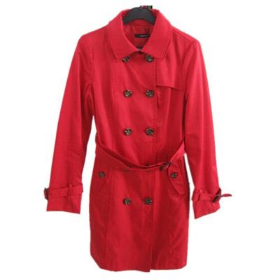 China 2015 Autumn/Winter Fashion Long Coat Anti-shrink Red Trench Coat for sale