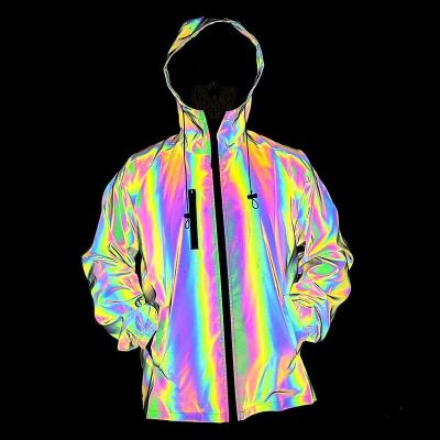 China Waterproof Rainbow Color Glow-in-the-Dark Men's Jacket for sale