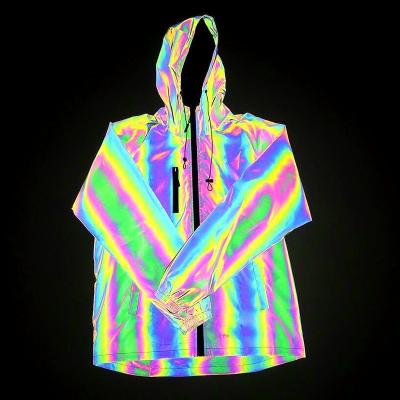 China Rainbow Color Men's Waterproof Glow-in-the-Dark Jacket for sale