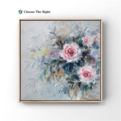 China Creative& Customization factory direct custom wood framed retro oil painting colorful flower canvas painting for living room wall art decor for sale