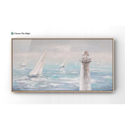 China Creative& Custom Hot Sales Customization OEM Elegant Style Seasacpe Oil Painting Canvas Customized Wooden Framed Canvas Oil Painting Wall Decoration for sale