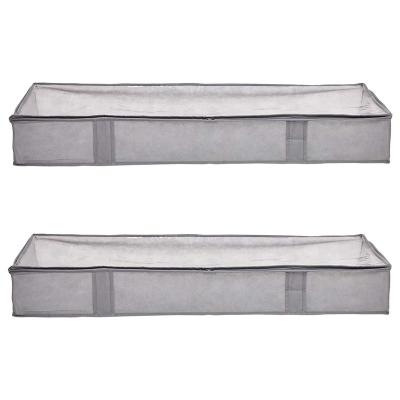 China Stackable Under Bed Fabric Storage Container Bags With Window And Handles For Clothes And Blankets for sale