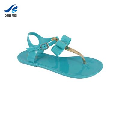 China Durable Women Flat Sandals Shoes Durable PVC Jelly Simplicity Ladies Slippers Woman Outdoor Flip Flops for sale