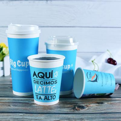 China Bio-degradable ZJPACK Factory wholesale 4 6 7 8 9 10 12 16 18 20 24 oz coffee cup disposable paper cup with lid for sale