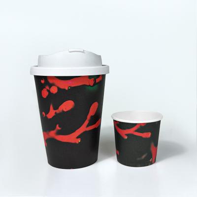 China Bio-degradable ZJPACK Eco-Friendly Custom Printed 6 7 8 9 10 12 16 20 24 oz coffee cup disposable paper cup for sale