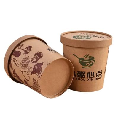 China Bio-degradable ZJPACK Hot sale High quality Eco friendly Custom printing 8oz 12oz 16oz 32oz hot soup cup Disposable Instant Paper Cup for sale