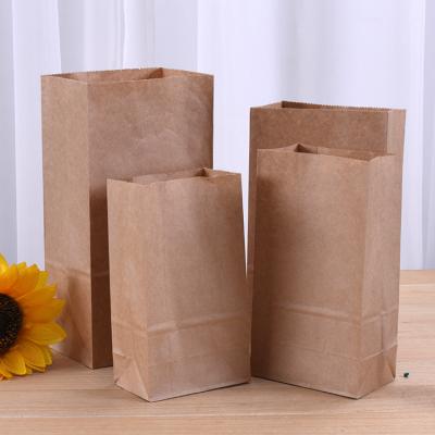 China Recycled Materials ZJPACK Custom fast food brown kraft paper bag no handle for food takeaway with custom printing for sale