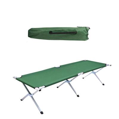 China Aluminum Alloy Foldable Camping Cot Office Folding Bed Oxford Cloth Outdoor Camping Bed for sale