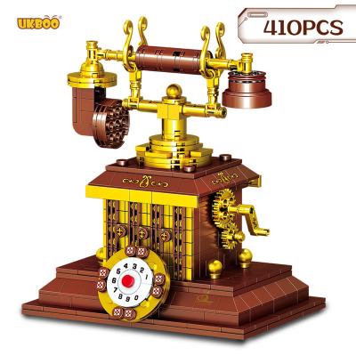 China Vintage Telephone Model Building Blocks DIY Telephone Bricks Toys Child Classic Retro Construction Toy Free Shipping UKBOO for sale