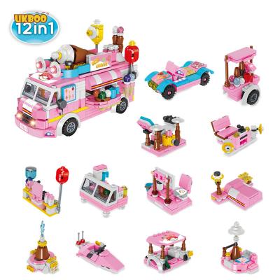 China Toy Free Shipping UKBOO 607PCS 12 Building Block Building Blocks Friends Series Ice Cream Truck in-1 Sets for Girls Gift for sale