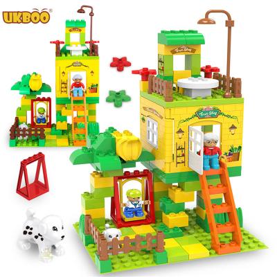 China Building Toy UKBOO 97pcs H136 Street View Fruit Shop Building Block Bricks Toy With Baseplate for sale