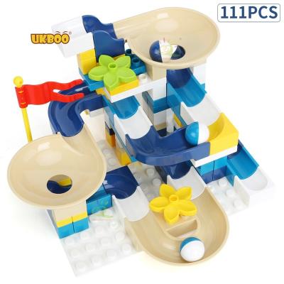 China Building Toy UKBOO 111 Pcs H120 Learning Educational Building Toys Marble Race Race Brick Sets For Boys And Girls for sale